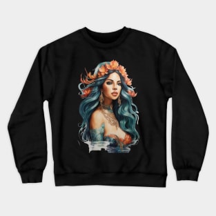 Beautiful Sage Mermaid inside a Phone case. Crewneck Sweatshirt